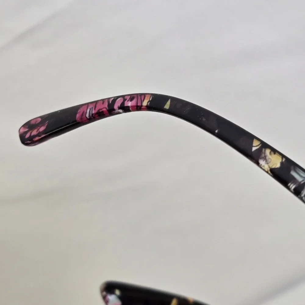 Foster Grant Floral Plastic Eyeglass‎ Frames, Black, 57017-143